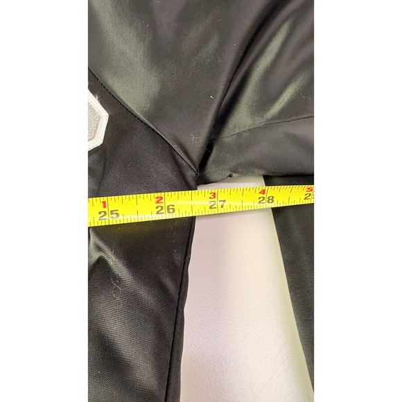 Chalk Line Oakland Raiders Satin Bomber Jacket  XL Black Silver Snap Front NFL - Picture 6 of 8